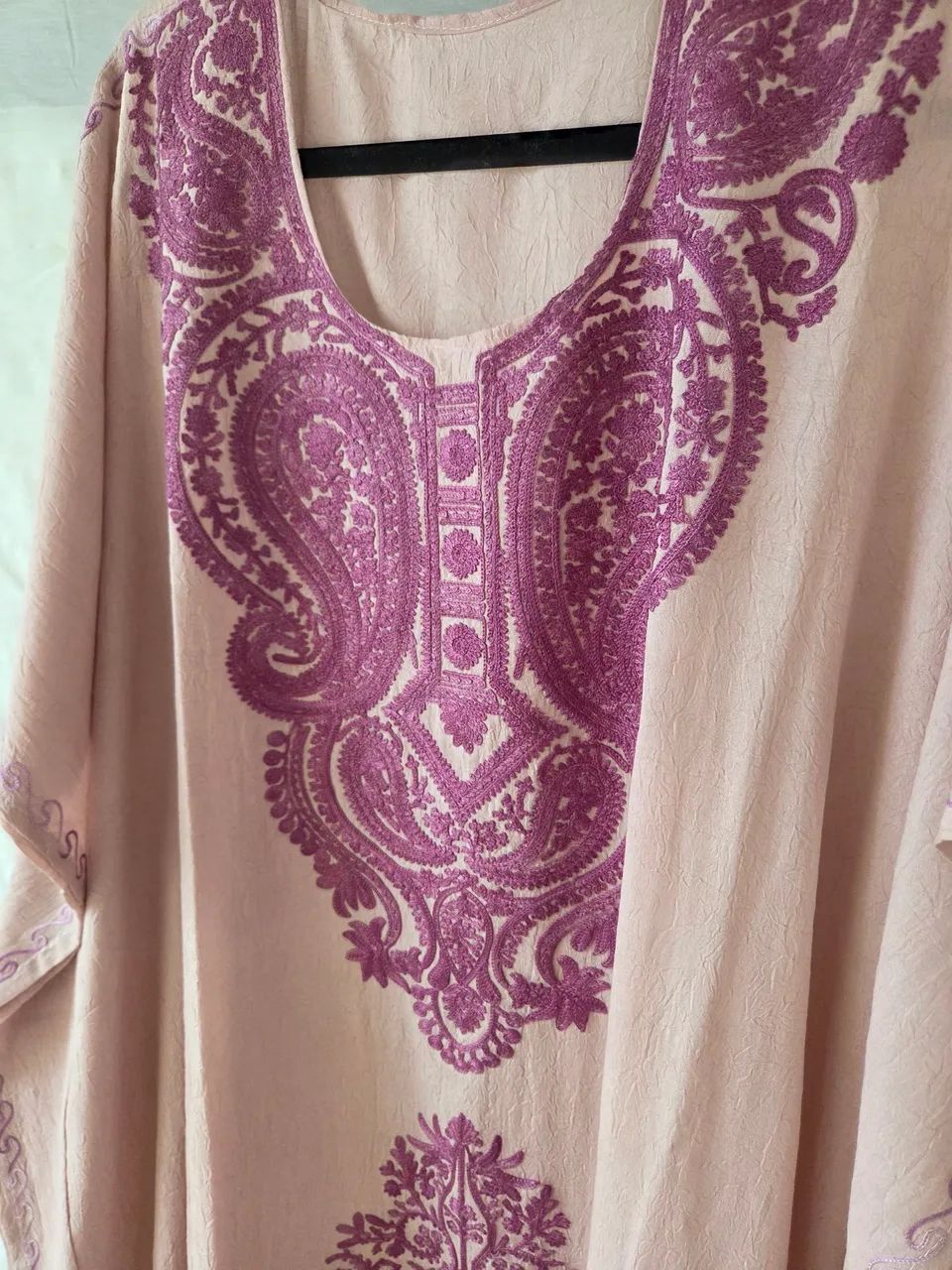 Kaftan bordado feito de algodão exclusivo de Kashmere  - Foto 5