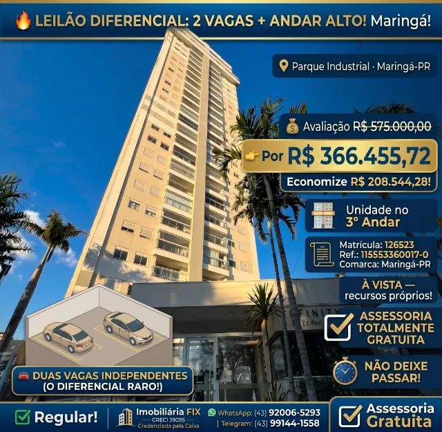 ? LEILÃO ? APARTAMENTO 3º · PARQUE INDUSTRIAL, MARINGÁ-PR