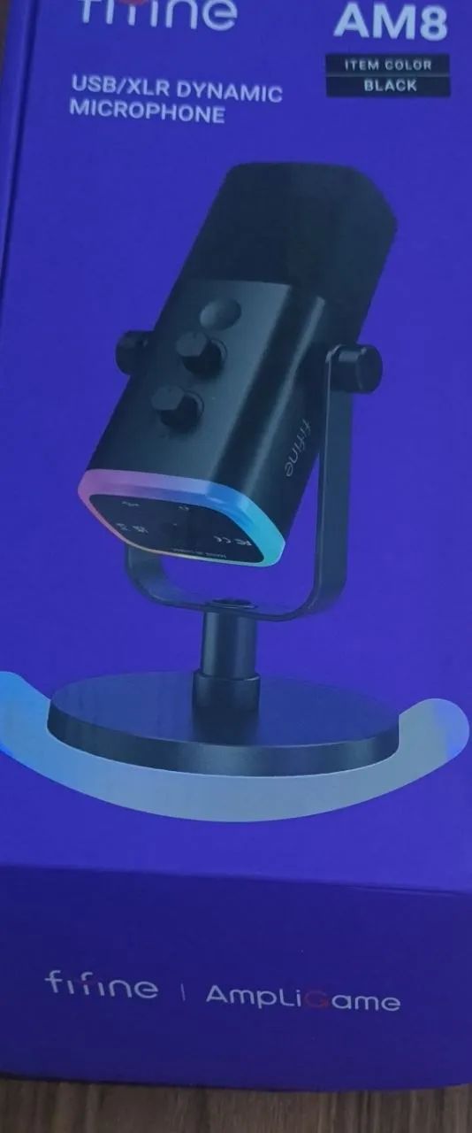 Microfone Gamer Fifine Ampligame, Am8, USB, RGB, Preto - Foto 2