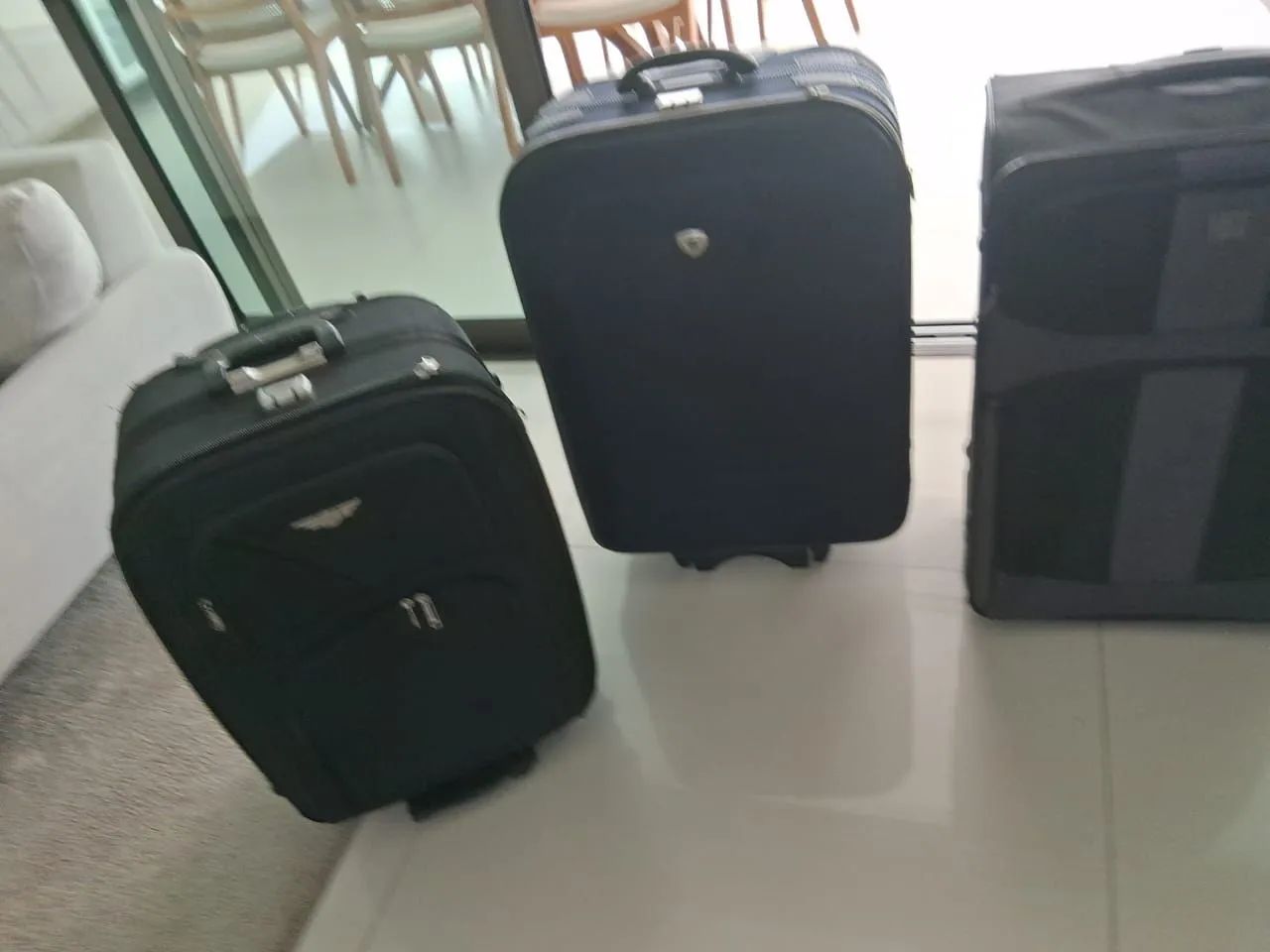 Kit com 3 Malas grandes em lona - Foto 4