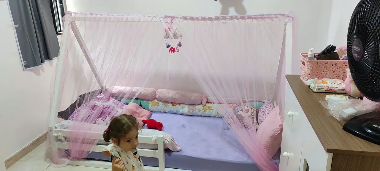 Cama Montessori Branca Madeira Maciça - Foto 4