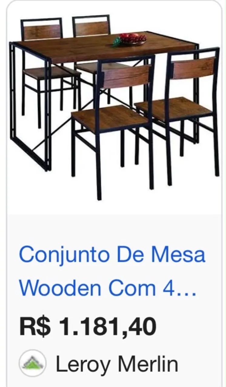 Mesa de Madeira 4 lugares 
