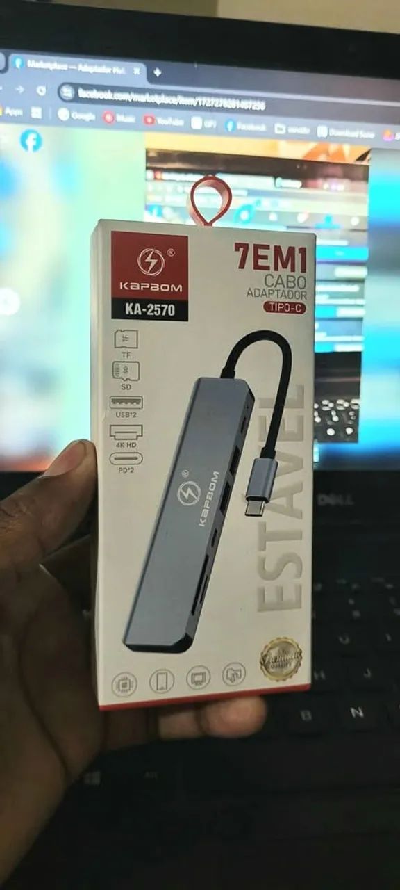Hub usb com Hdmi tipo c 7/1 4k Compativel, Mac iphone ipad android notbook - Foto 3