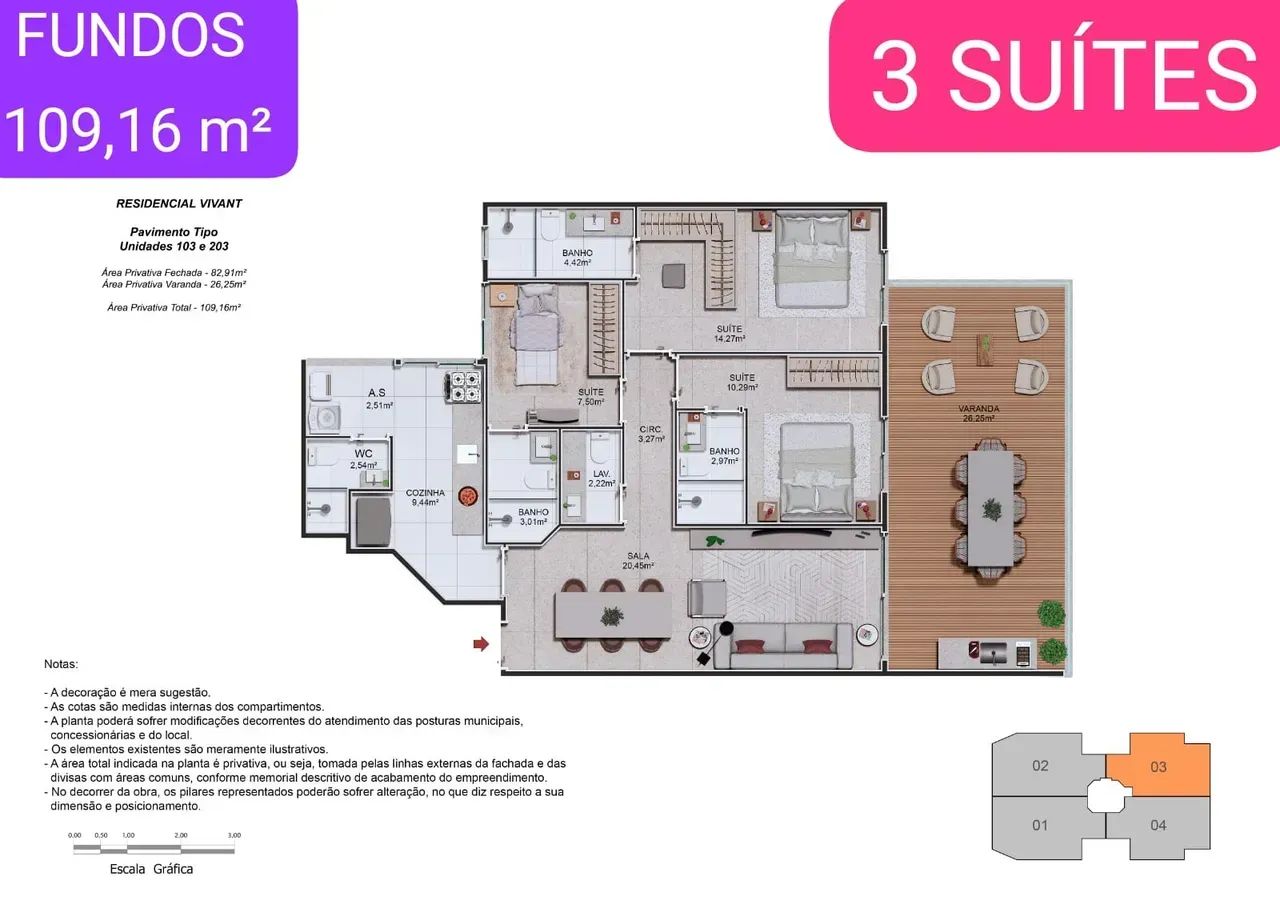 Apartamentos e coberturas com 3 suítes próximo ao Supermercados Guanabara - Foto 5