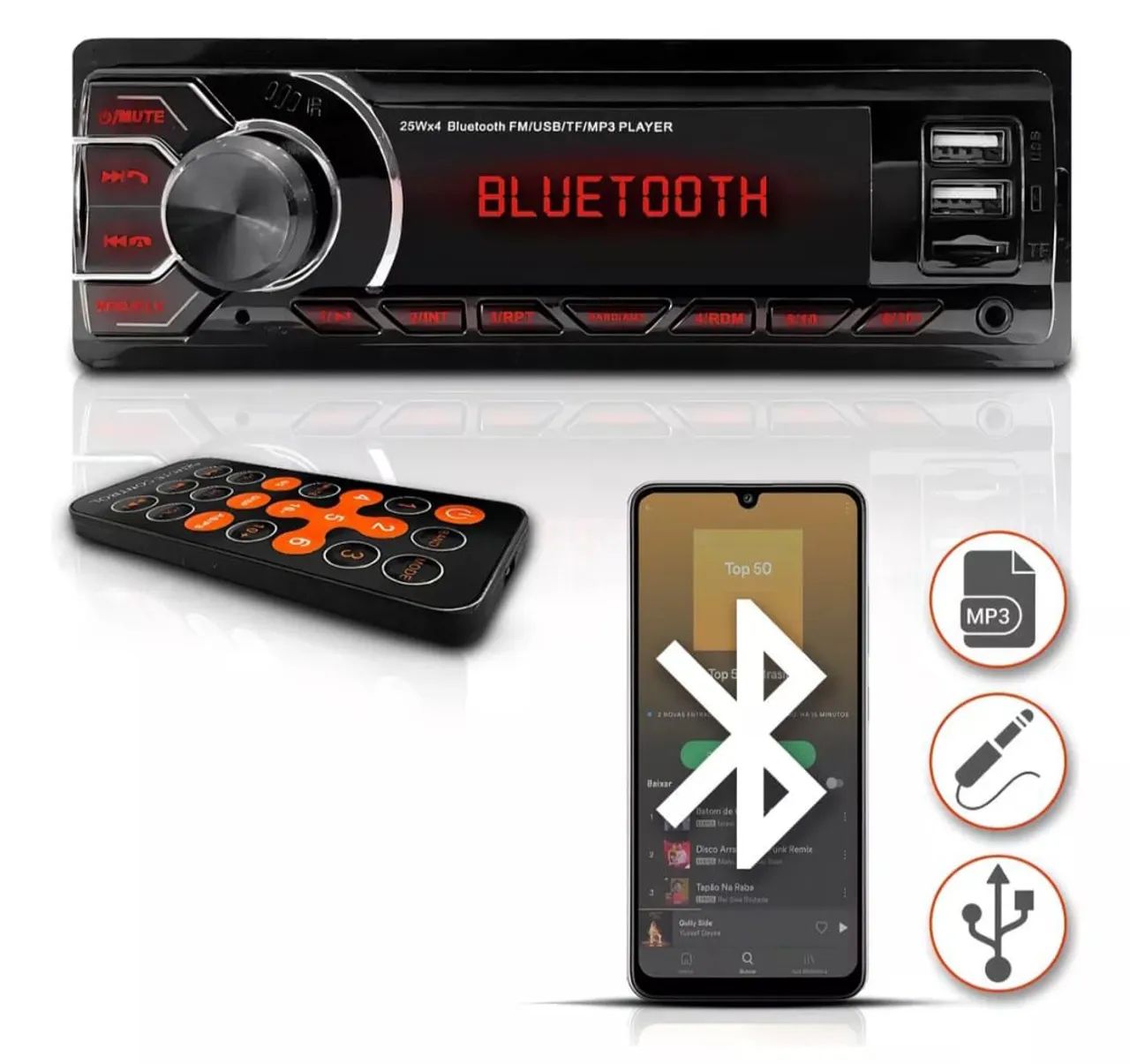 Rádio Bluetooth Carro USB com Garantia  - Foto 3