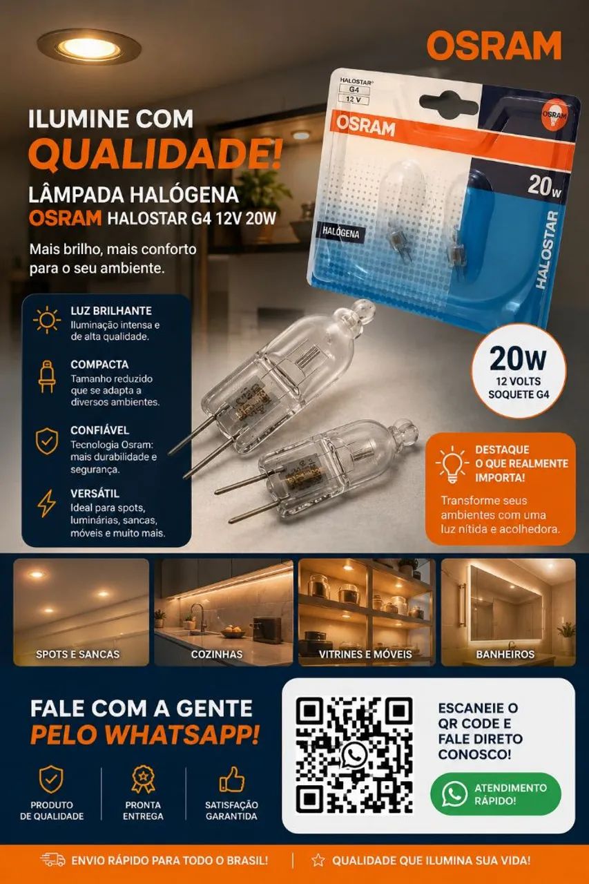 Lâmpada OSRAM halógena 20w