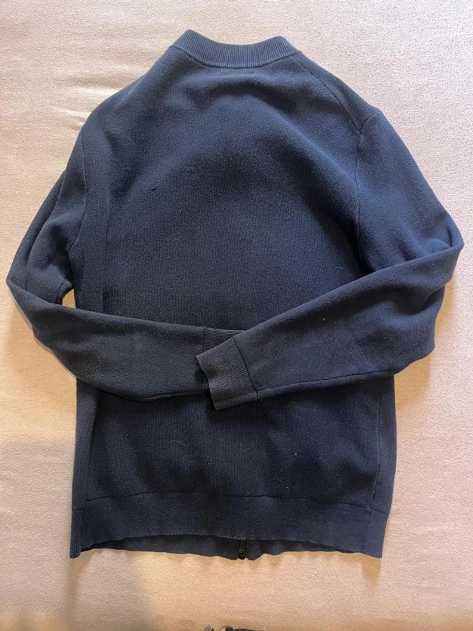 Moletom Zara Azul Marinho Estilo Jaqueta com Zíper - Foto 3