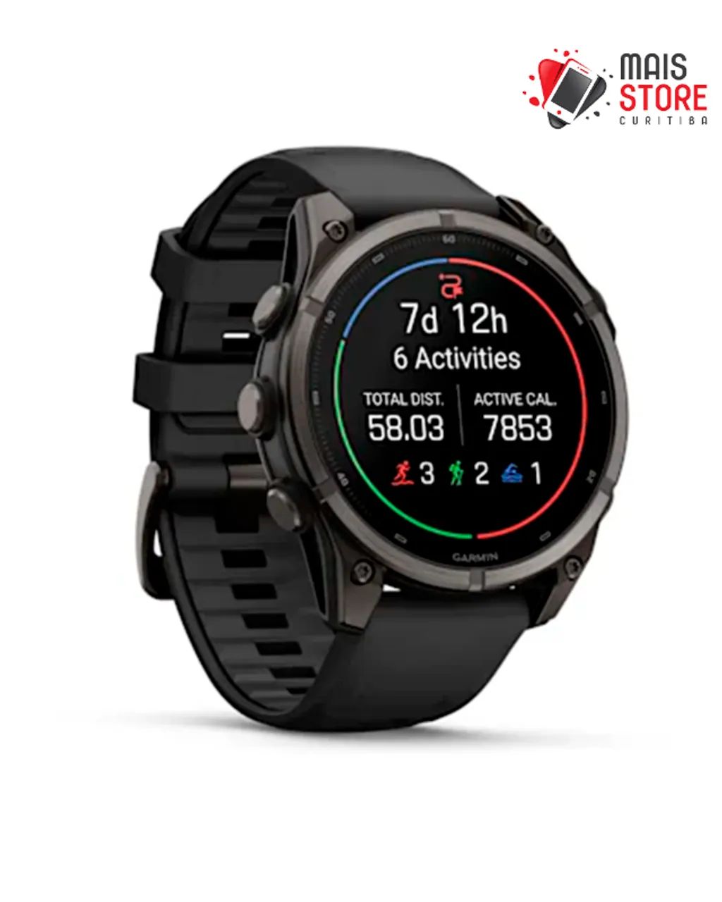 Relógio Garmin Fenix 9 Amoled Sapphire 51mm-Carbon Gray/Titanium