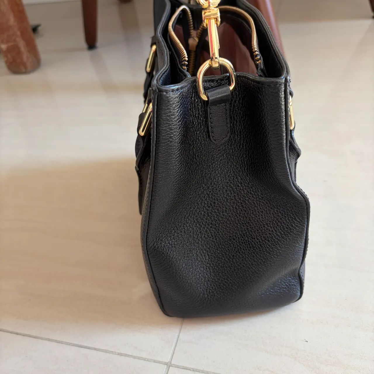 Bolsa Luz da Lua em couro preta - Foto 3