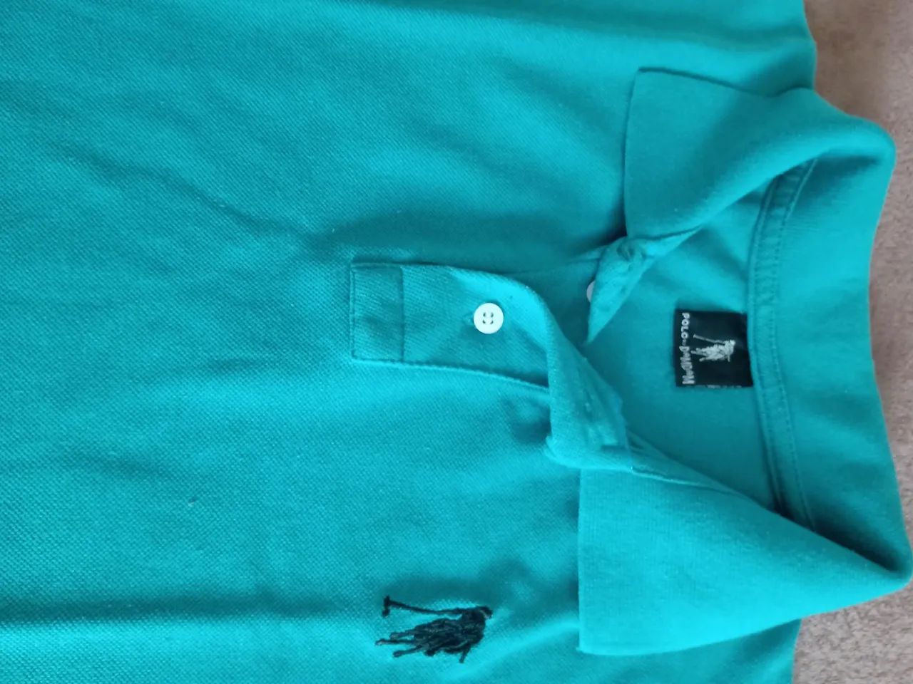 Camisa polo azul turquesa 