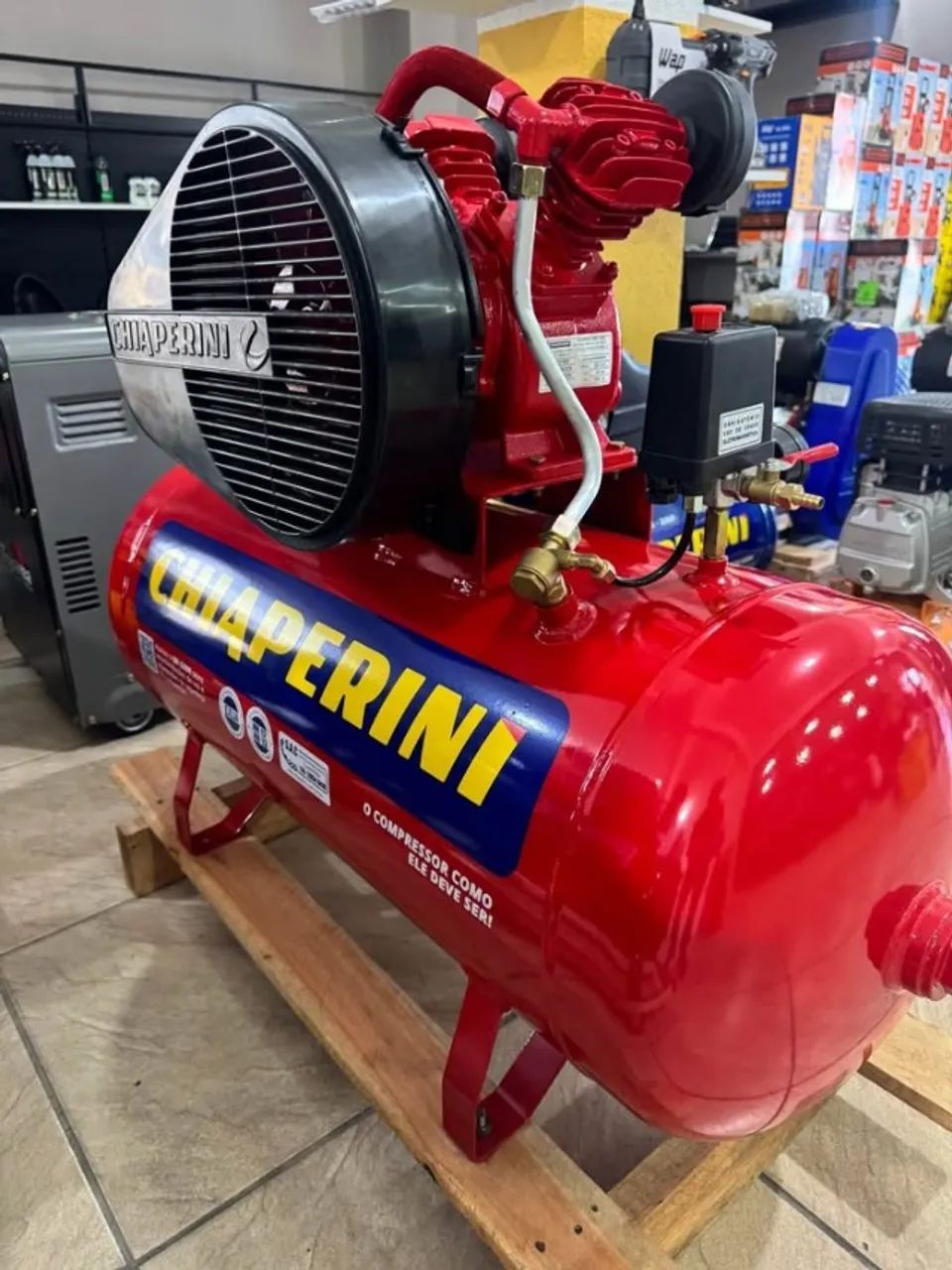  Compressor 110 Litros Chiaperini 140 Libras Motor 2cv Mono - Novo/Loja - Foto 4