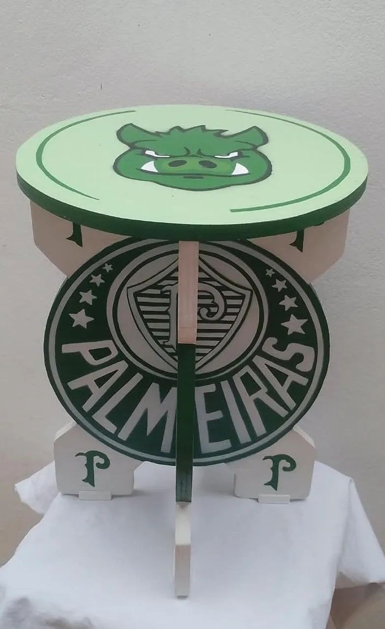 Banquinho Palmeiras Personalizado Artesanal  - Foto 3