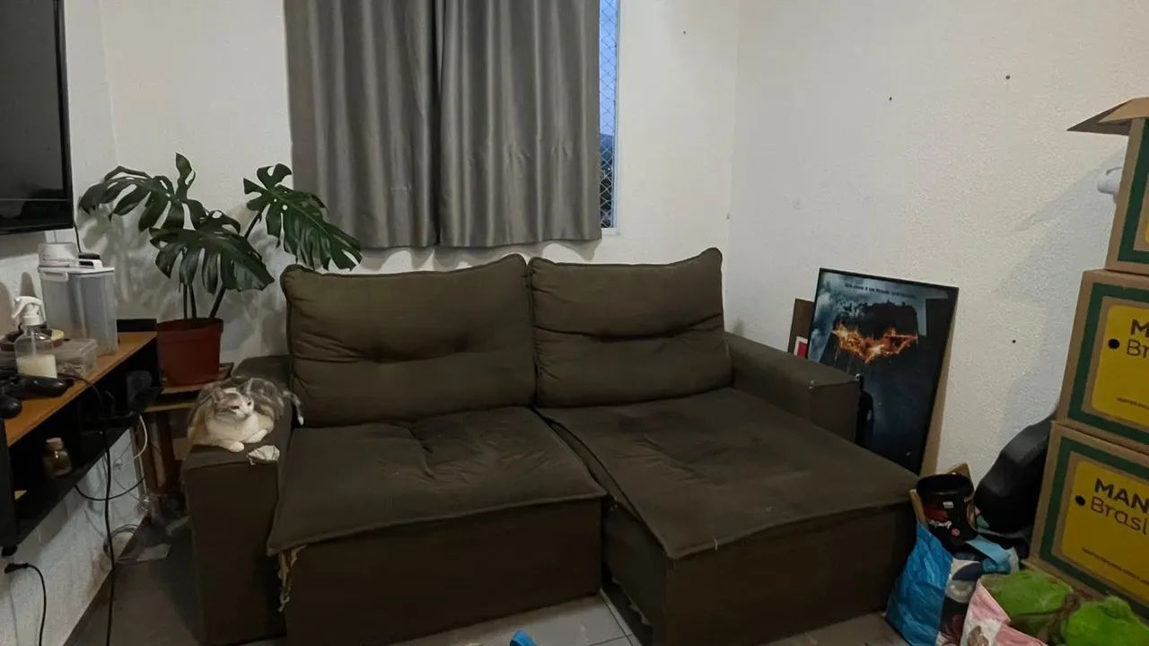 Sofá Marrom Retrátil de 4 Lugares - Foto 2