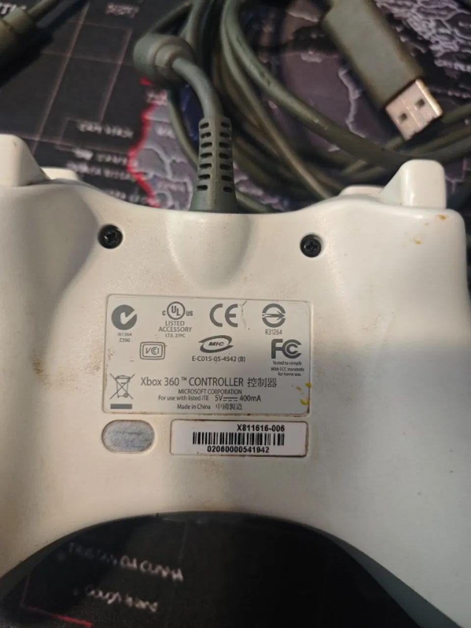 Controle Xbox 360 Original Com Fio Branco - Foto 2
