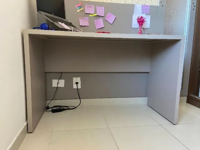 Mesa de Escritório, Mesa de Estudo | cor: cinza - Foto 3