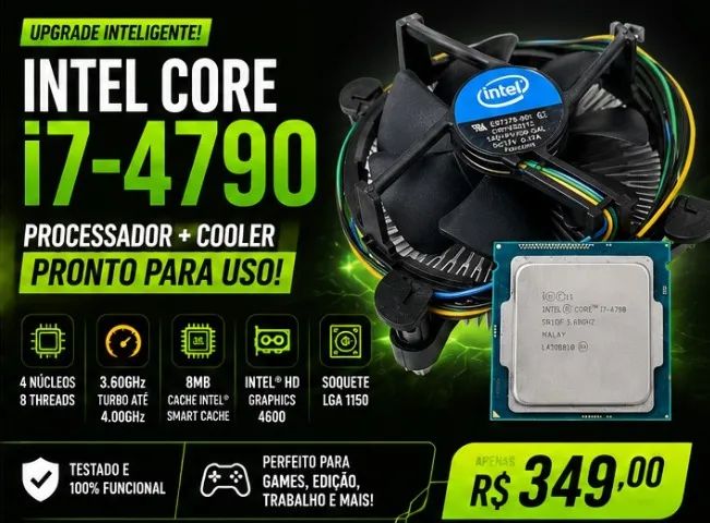 Processador Intel Core i7-4790 3.60GHz LGA1150 4 Núcleos 8 Threads Testado - Foto 2