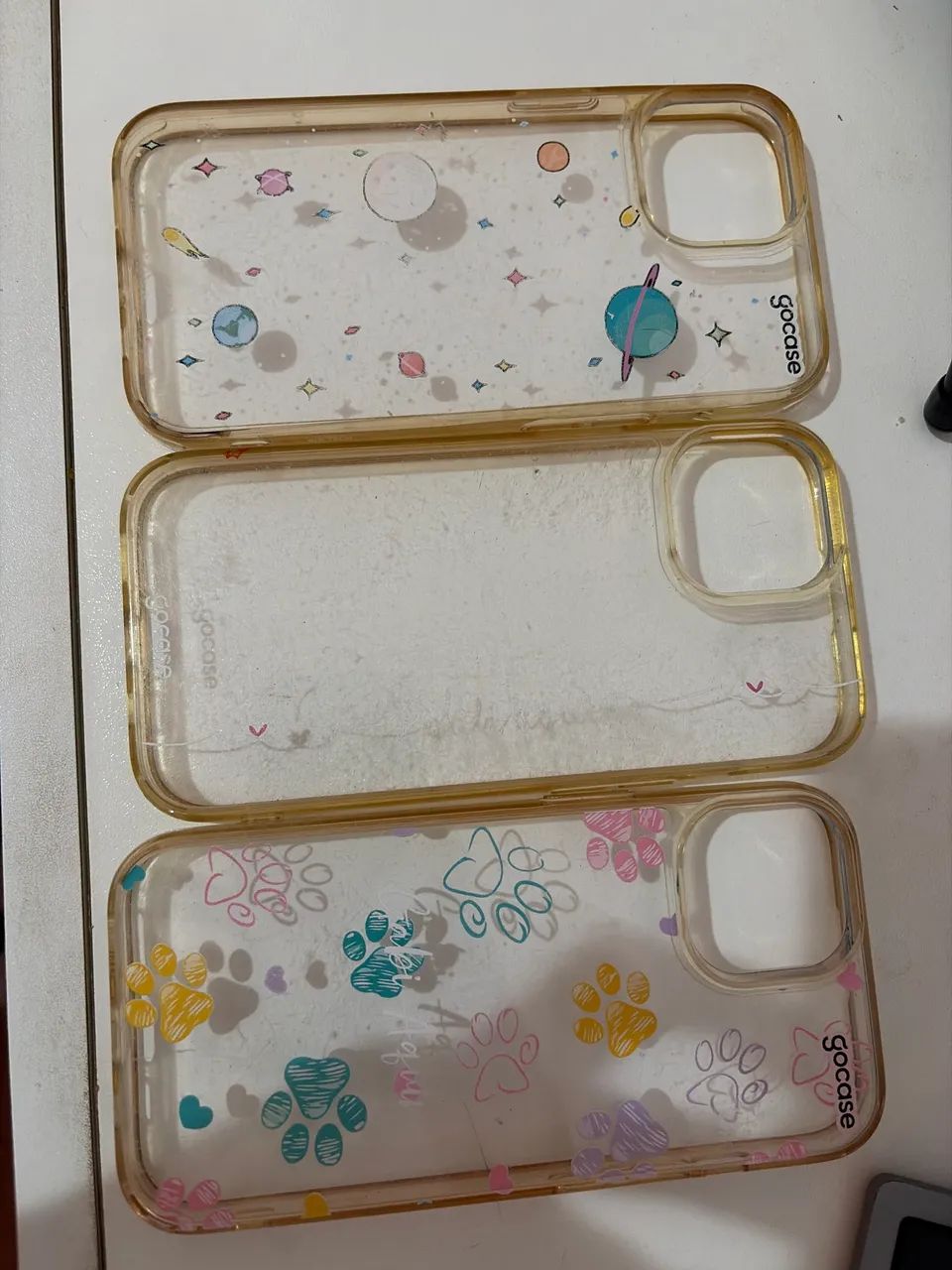 3 capinhas transparentes
