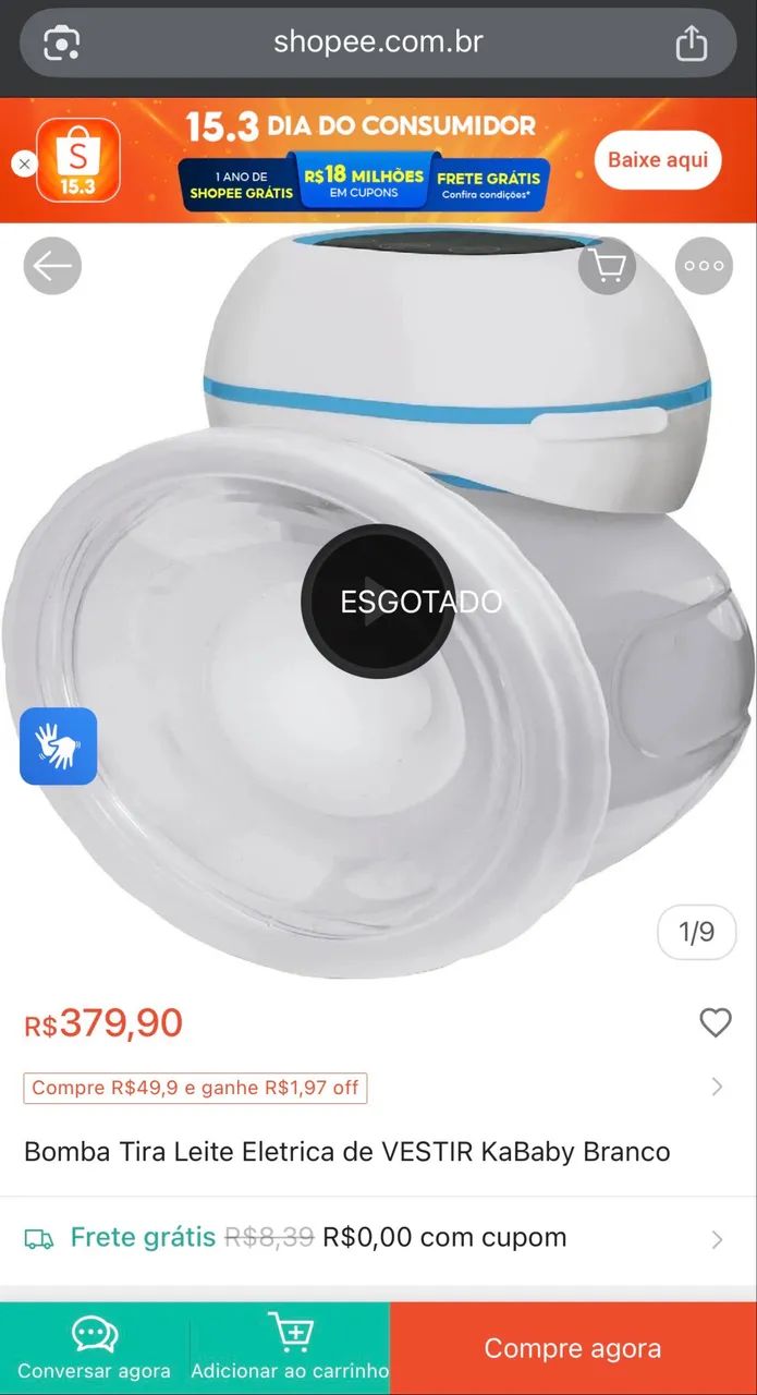 Bomba Elétrica Tira Leite Kababy - original  - Foto 3