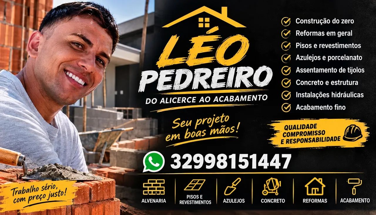 Pedreiro responsável ético, profissional 