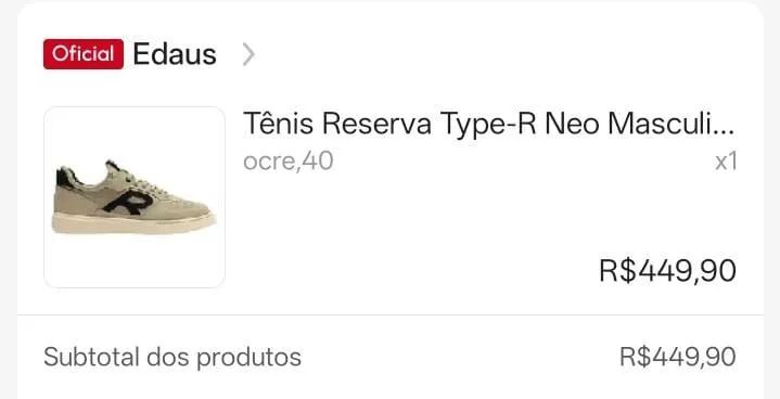 Vendo Tênis Reserva Type R Neo - Novo - Foto 5