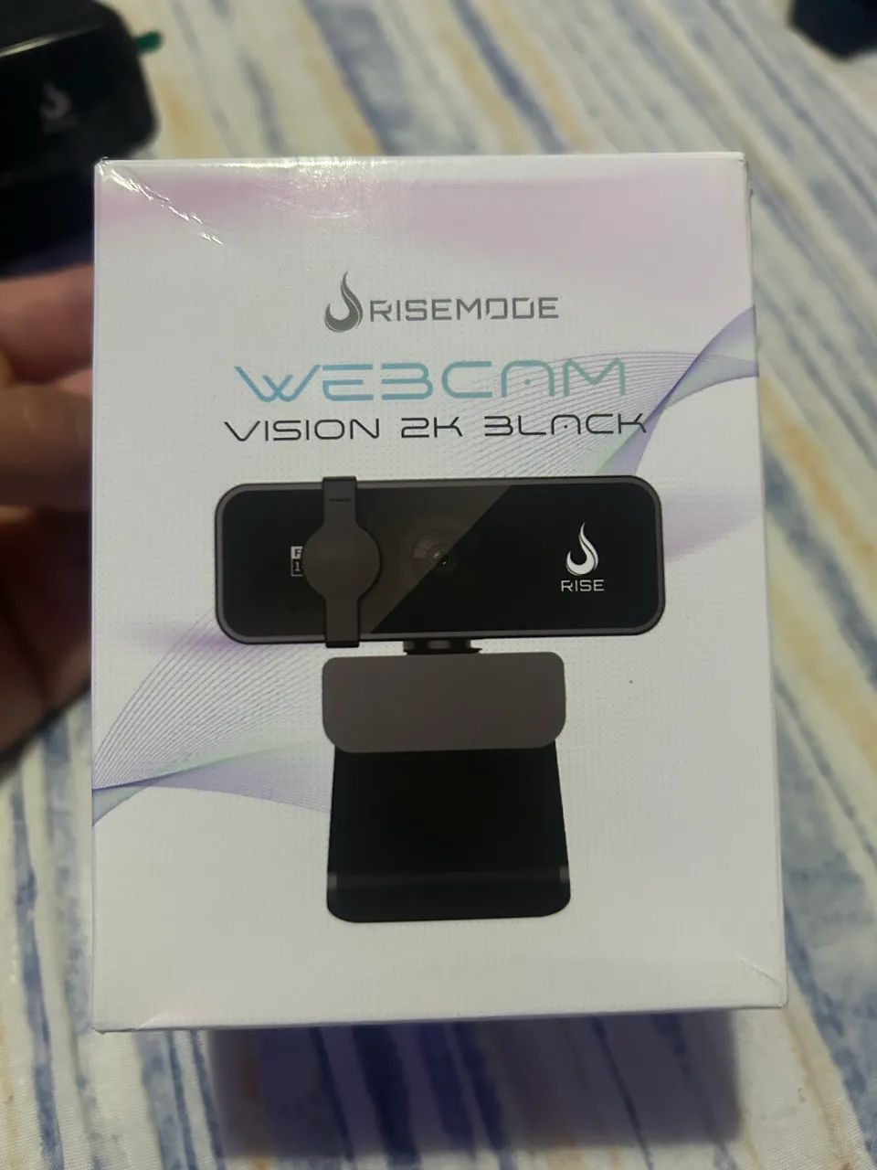 Webcam Rise Mode Vision 2K Black 30FPS - Nova, sem uso