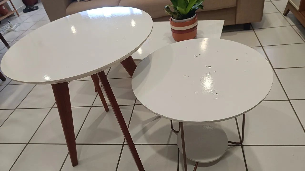 Mesa de centro+mesinhas laterais 