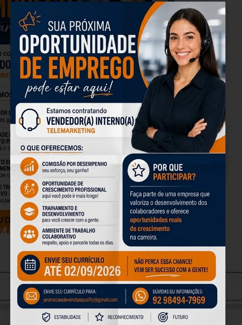 OPORTUNIDADE DE EMPREGO