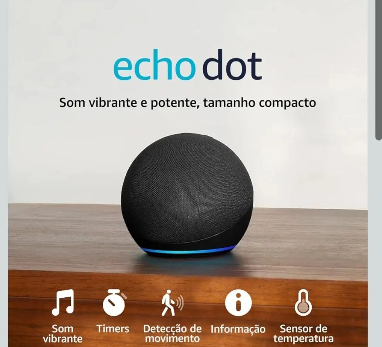 Alexa Echo dot Geração mais recente Wi-Fi Preta - Foto 2