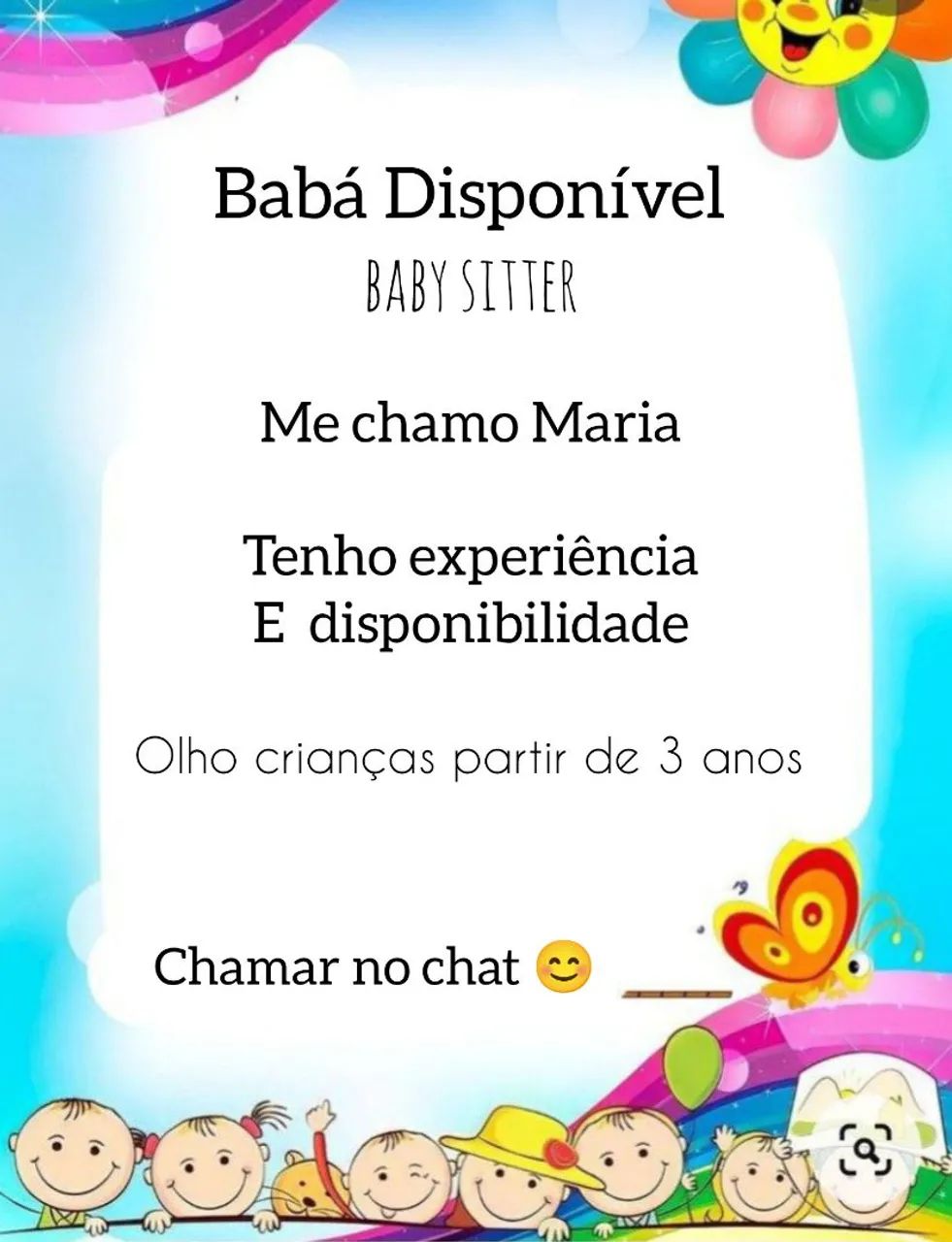 Sou babá estou disponível com experiência 