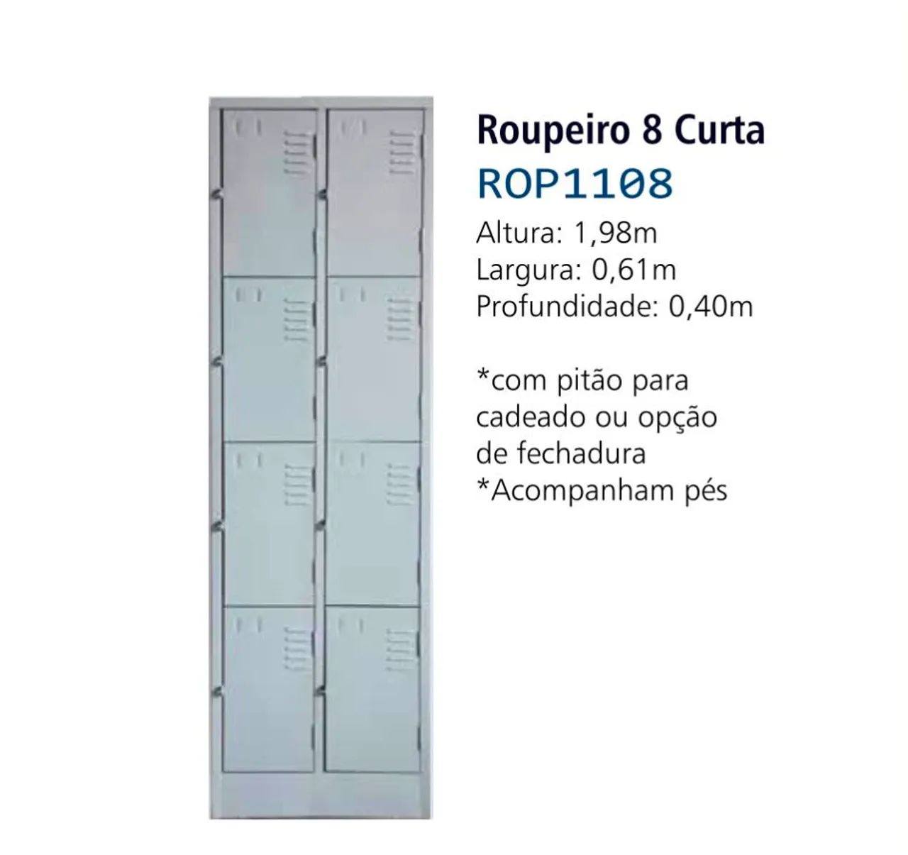 Roupeiro 8 portas curtas 