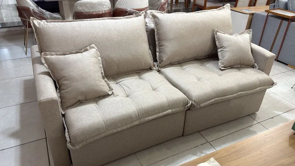 Sofá Sem Caixa Retrátil 2,00m Zara Molas Ensacadas t44 - Foto 3