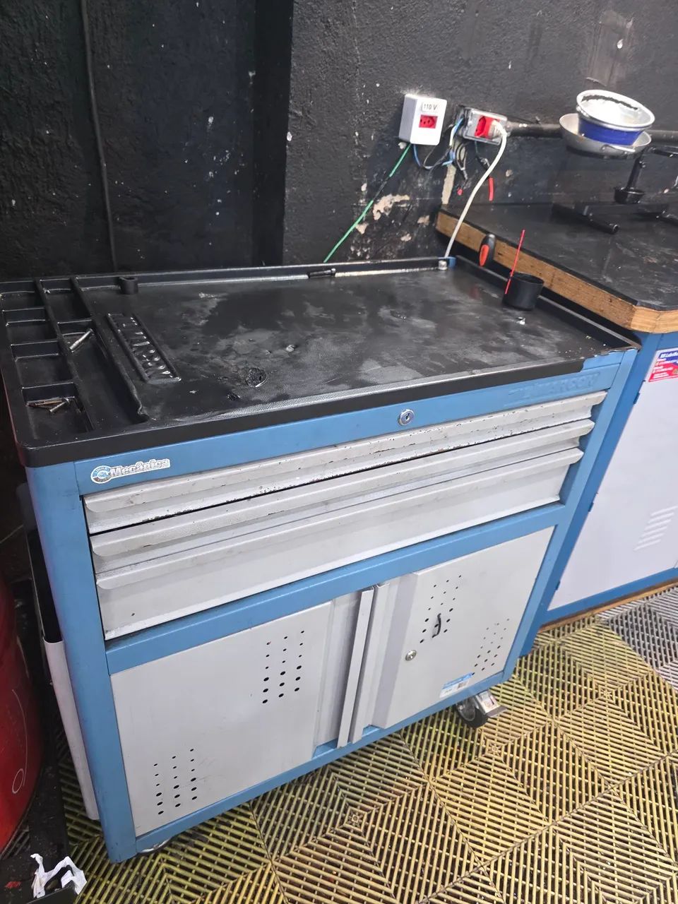 Elevador para moto armário carrinho de ferramentas bancada reservatório de óleo  - Foto 5