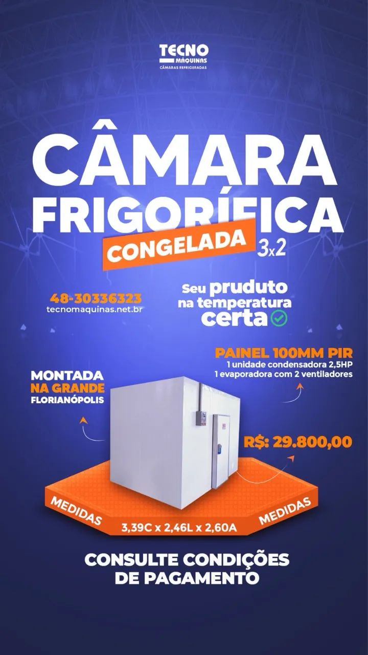 Câmara Fria Congelada 3x2