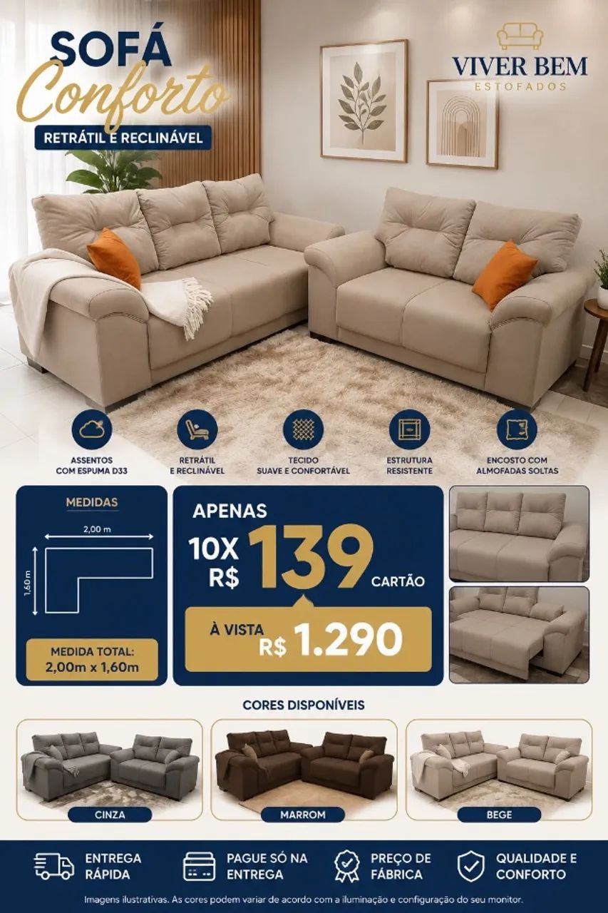 OFERTA ESPECIAL, CONJUNTO DE SOFÁS! - Foto 5