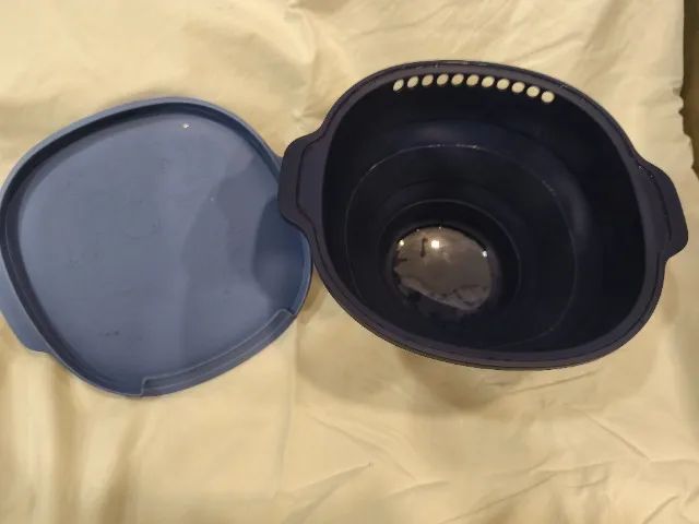 Pipoqueira de Silicone Tupperware Wow Pop Azul (Usada) - Pipoca Saudável no Micro-ondas! - Foto 3