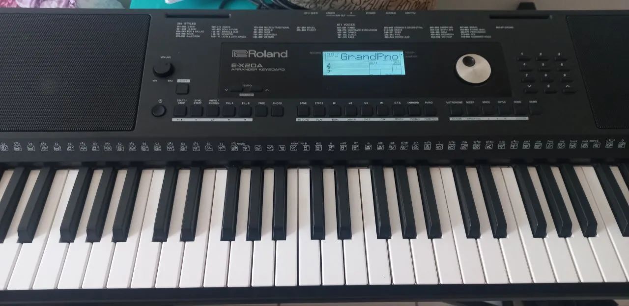 Teclado Roland Ex20a  com capa e suporte
