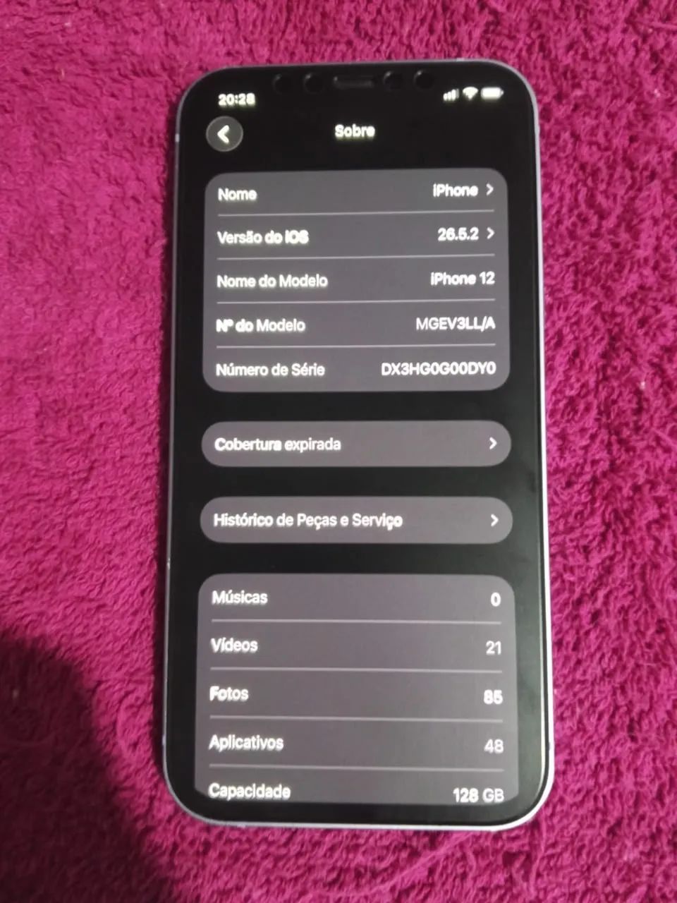 Vendo IPhone 12 cor Violeta 128 GB. - Foto 4