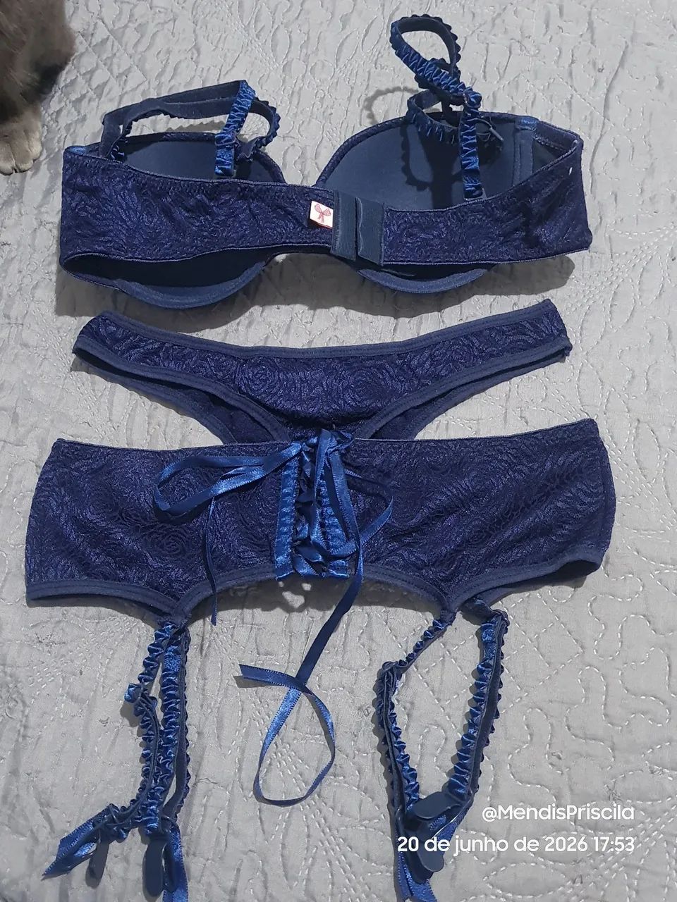 Lingerie Azul Marinho - Foto 4
