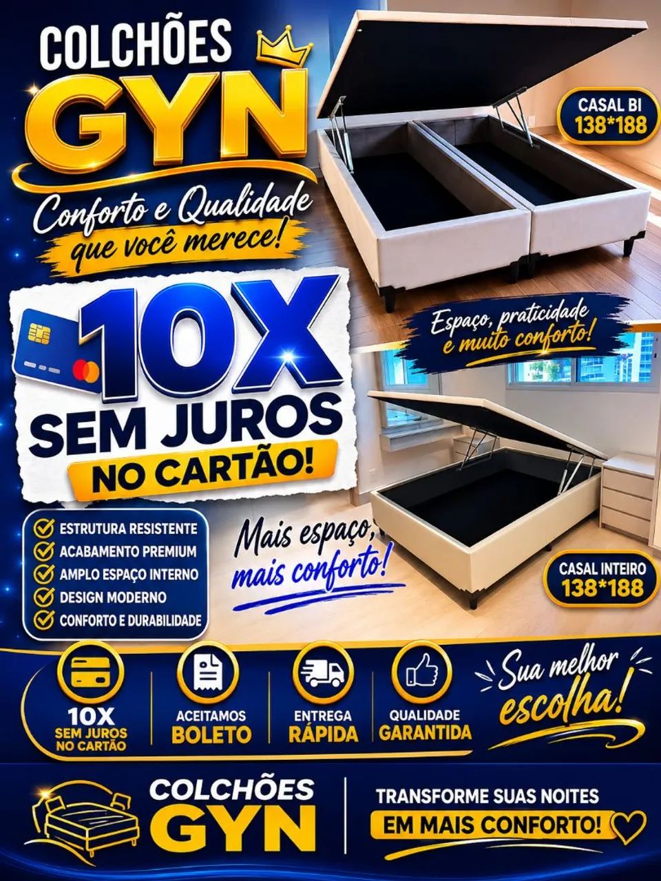 Cama box baú casal 
