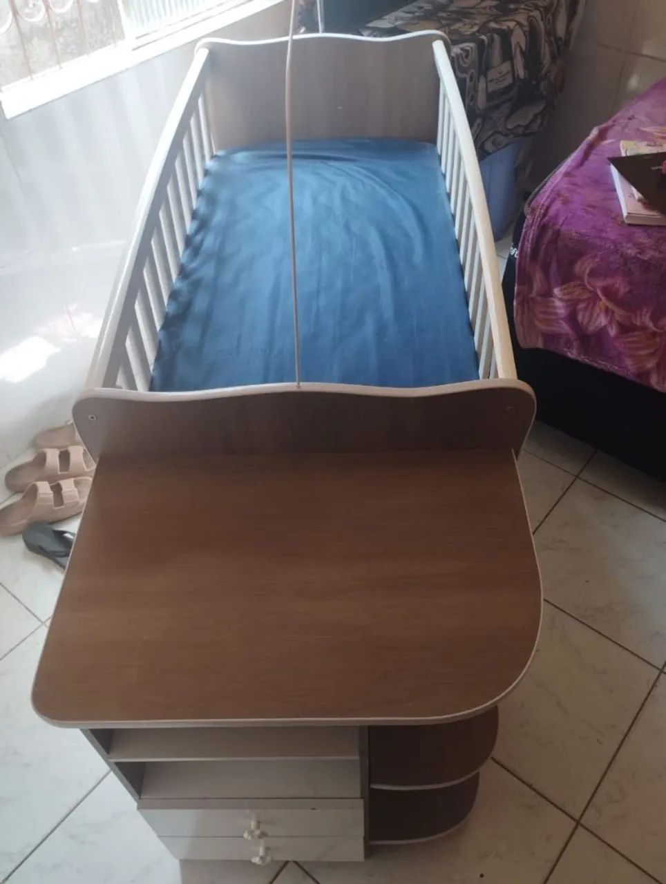 Berço e colchão com capa  - Foto 3