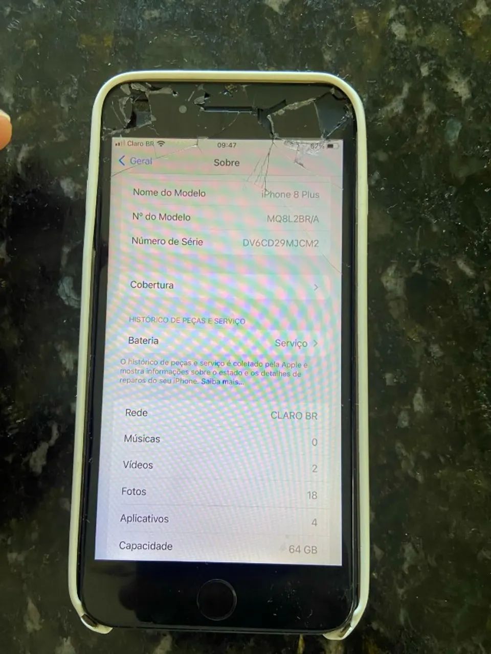 IPHONE 8 PLUS 64 GB COM TELA QUEBRADA MAS FUNCIONANDO  - Foto 5