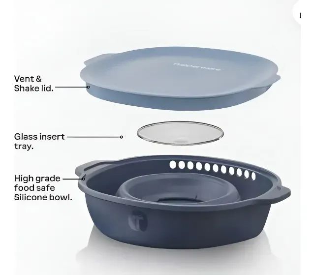 Pipoqueira de Silicone Tupperware Wow Pop Azul (Usada) - Pipoca Saudável no Micro-ondas! - Foto 2