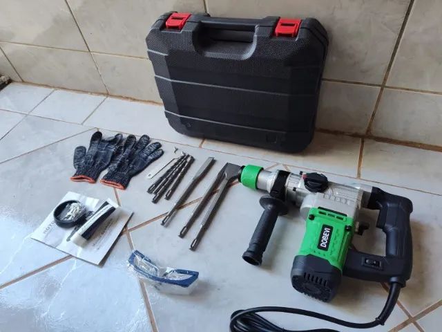 Martelo Elétrico 3 em 1 |Drill/Hammer/Chisel Modes+ Troca Rápida + Anti-Poeira & Absorção  - Foto 3