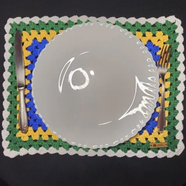 Jogo Americano em Crochê - Kit para mesa com 4 lugares - Foto 2