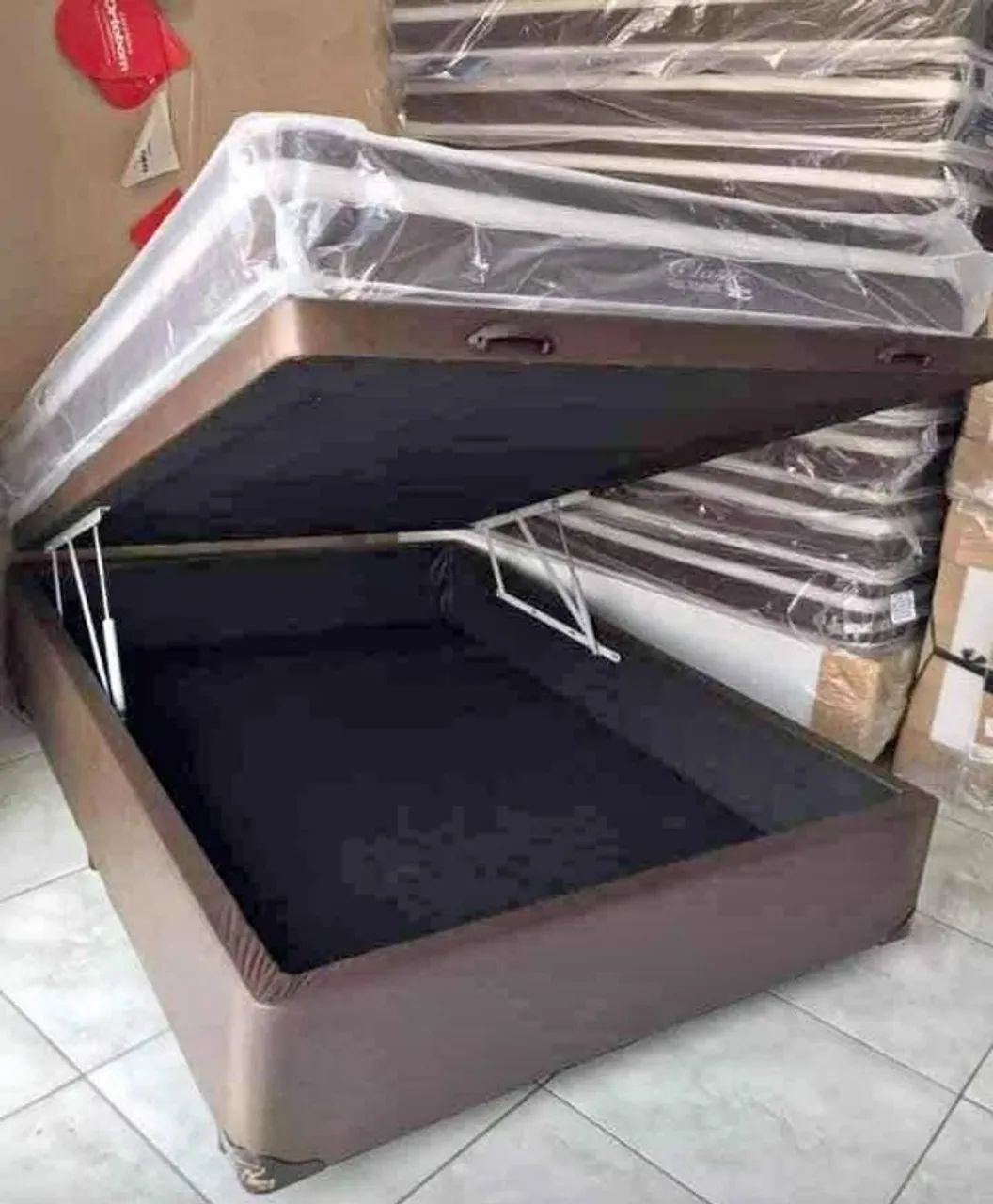 BASE BÁU BLINDADA REFORÇADA + COLCHÃO MOLAS ENSACADAS E ESPUMA D28 ENTREGA ATÉ 24HS - Foto 4