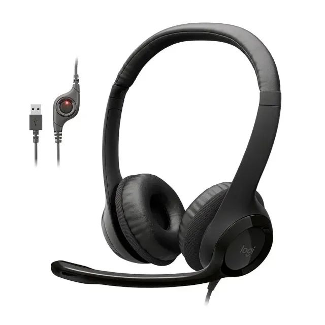 Headset Office Logitech H390, Controles de Áudio Integrado - WZetta