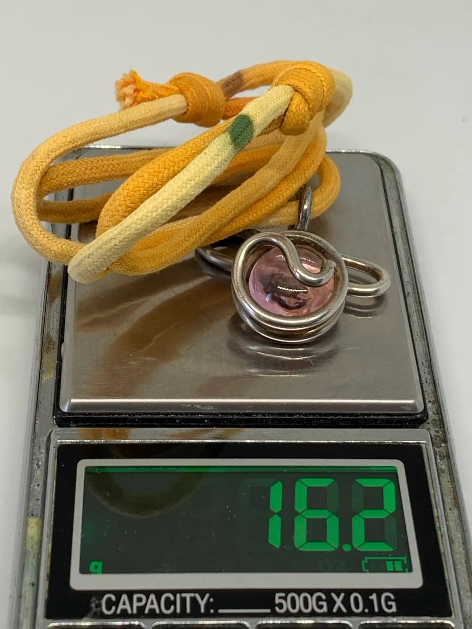 colar de prata 999 Nobu com pedra rosa - Foto 3