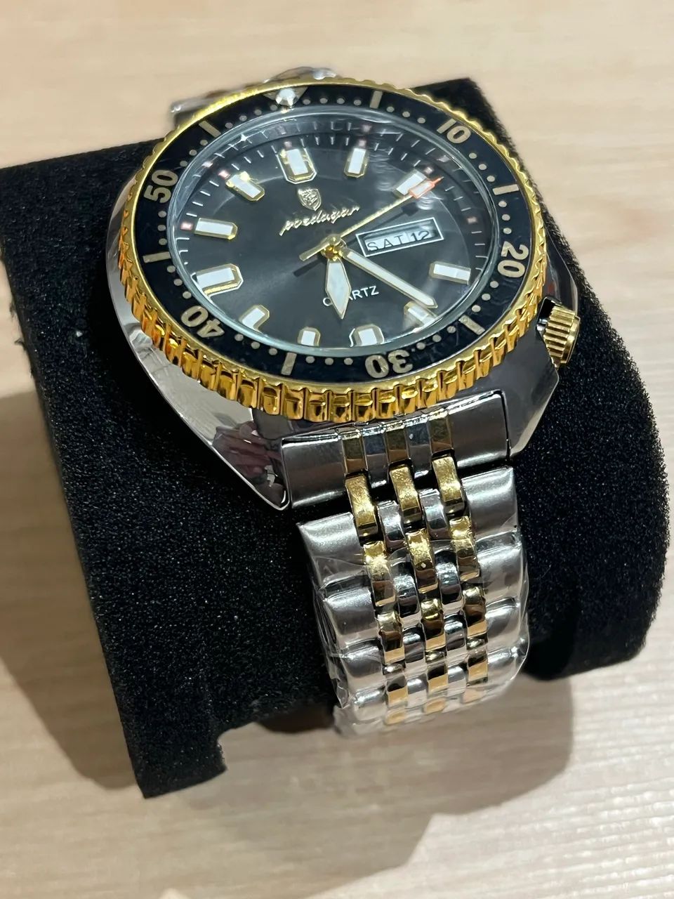 Relógio Poedagar Quartz (Novo) - Preto/Dourado - Foto 3