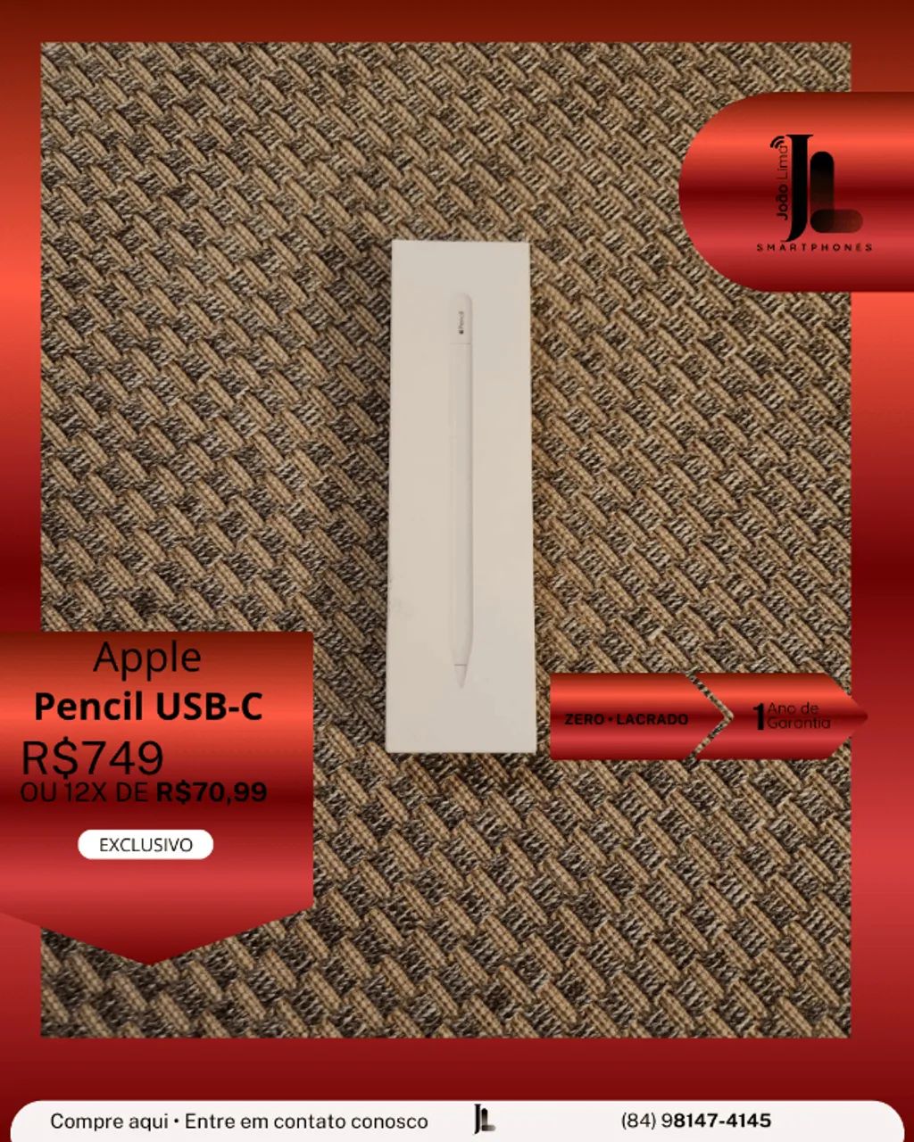 APPLE PENCIL USB-C, LACRADO, EXCLUSIVO! - Periféricos e Acessórios