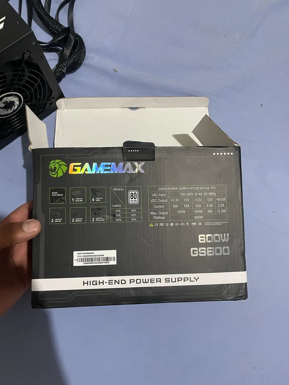 FONTE GAMEMAX 600W 80plus 